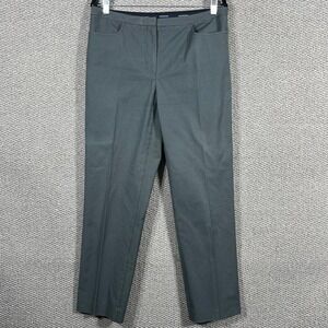 Magaschoni Dress Pants‎ Mens Gray Pinstriped Straight Leg Flat Front Business